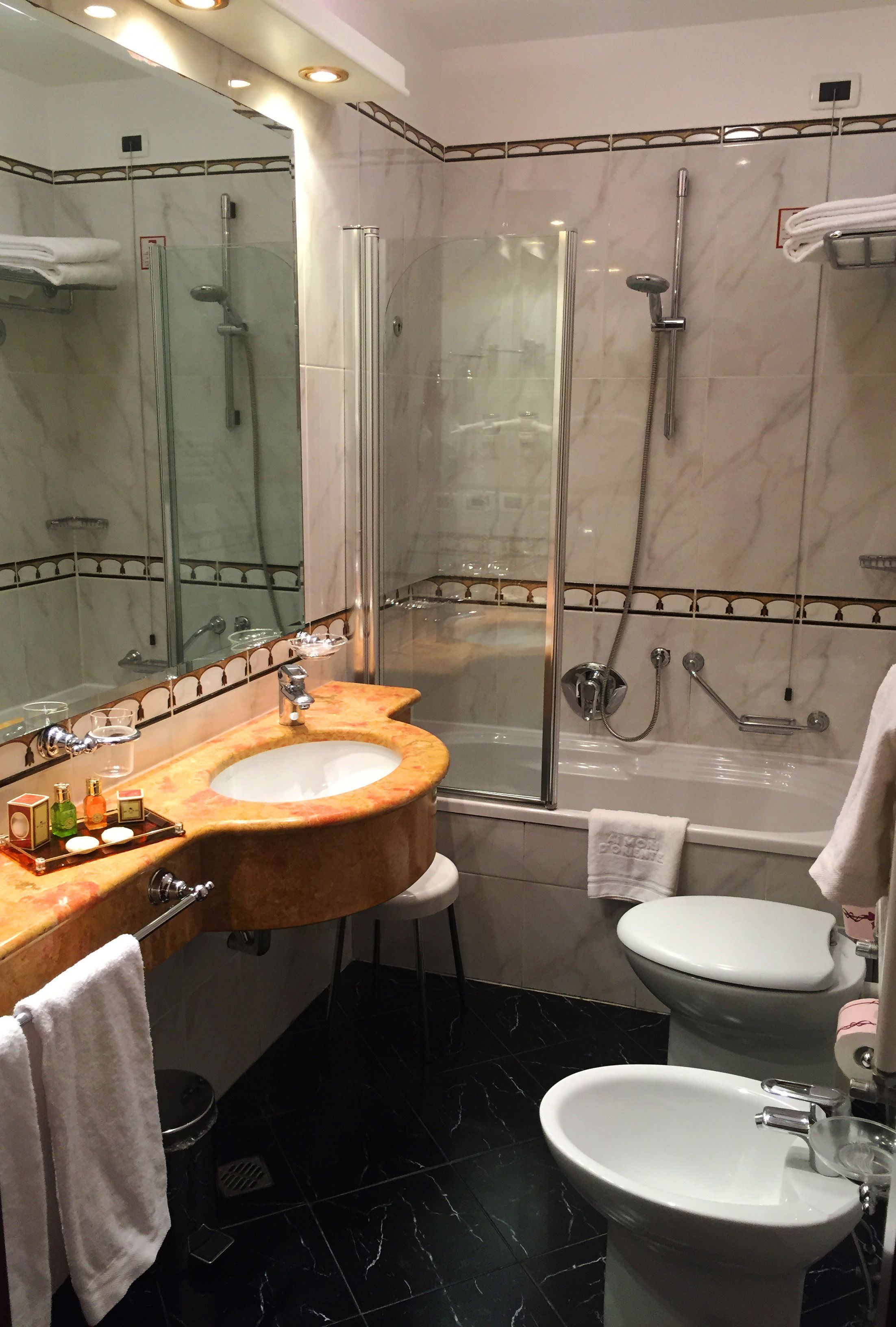 superior double or twin room | bathroom | designer toiletries, hair dryer, slippers, bidet