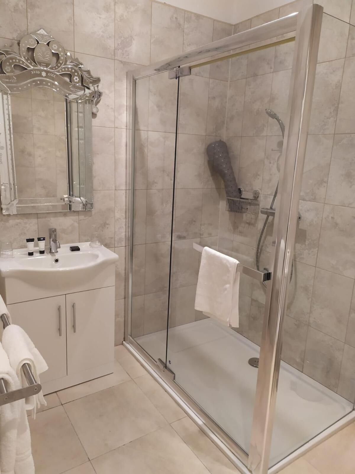 free toiletries, hair dryer, bathrobes, slippers