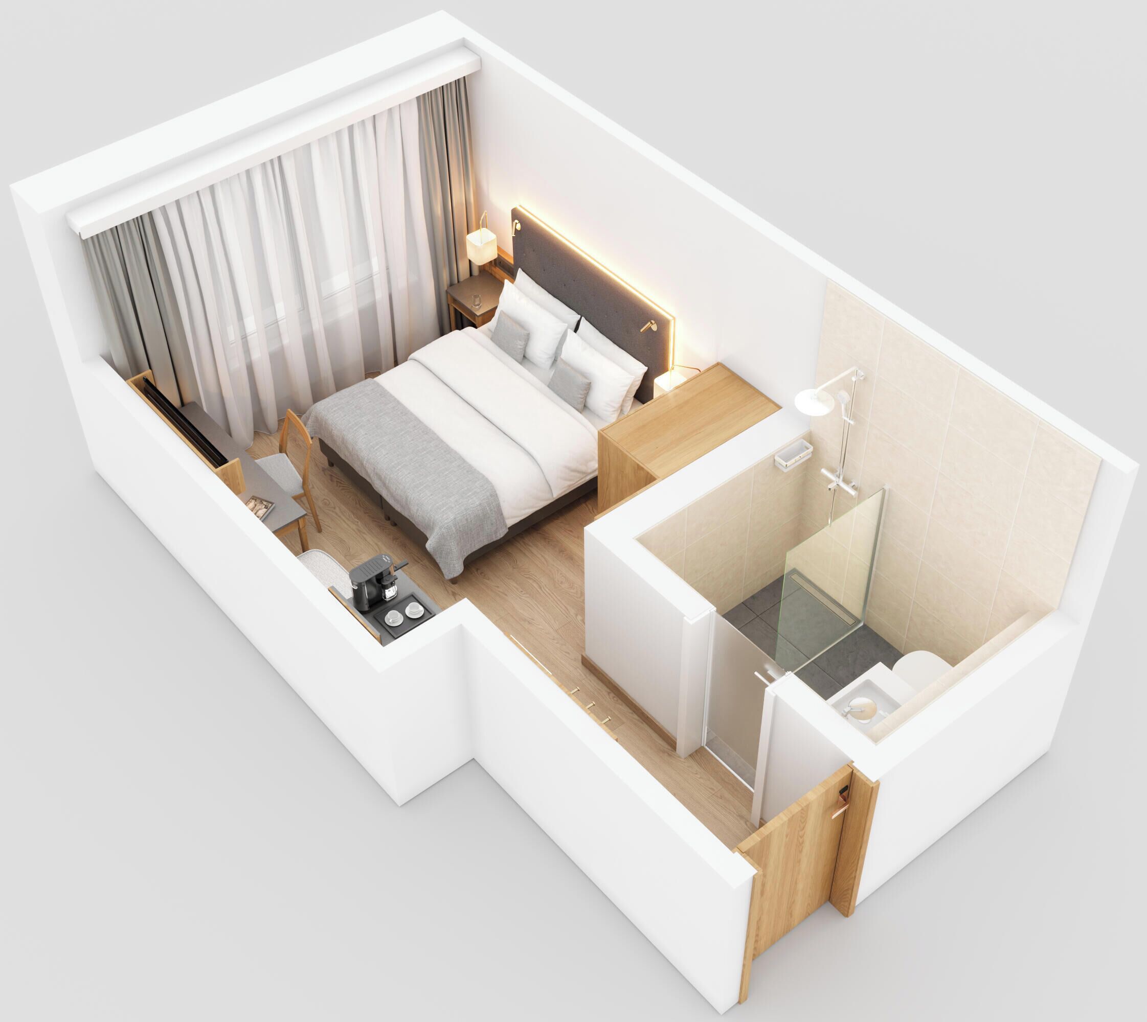 Hypo-allergenic bedding, minibar, in-room safe, desk