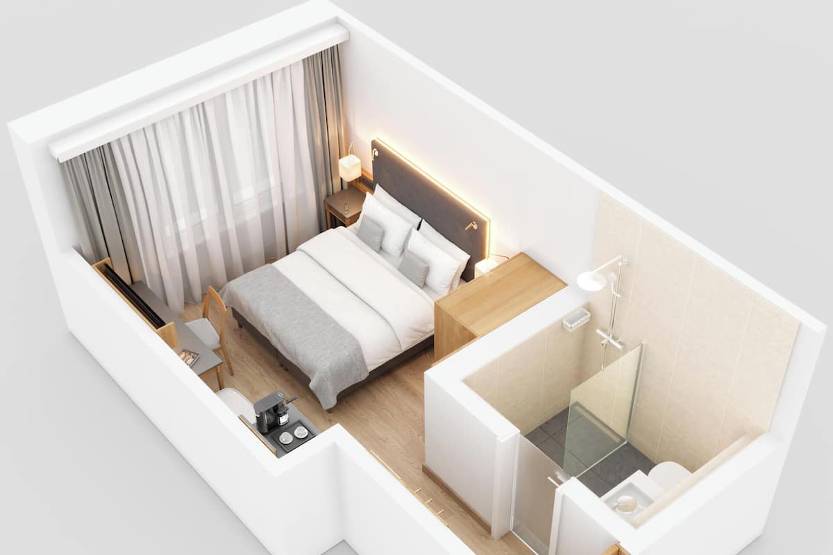 Hypo-allergenic bedding, minibar, in-room safe, desk