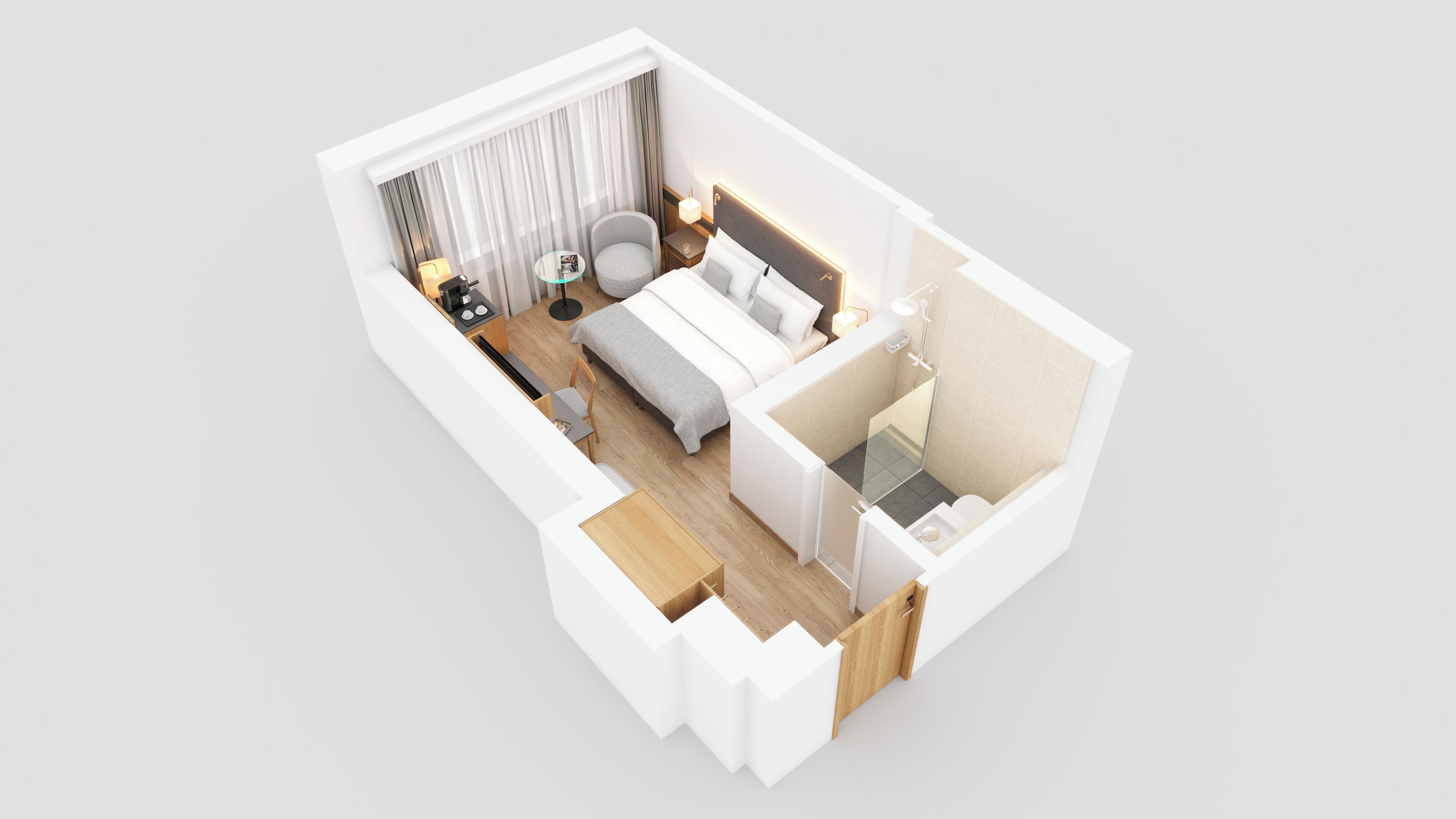 Kamar Twin | Seprai antialergi, minibar, brankas, dan meja kerja