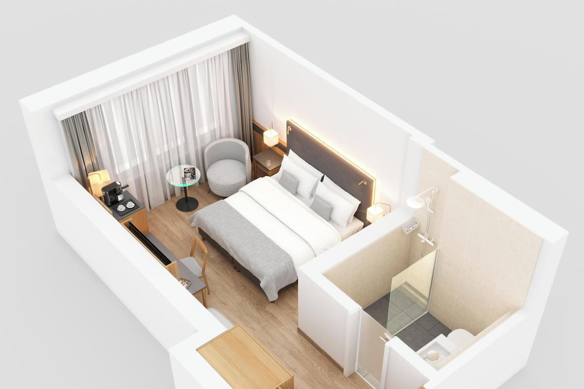 Hypo-allergenic bedding, minibar, in-room safe, desk