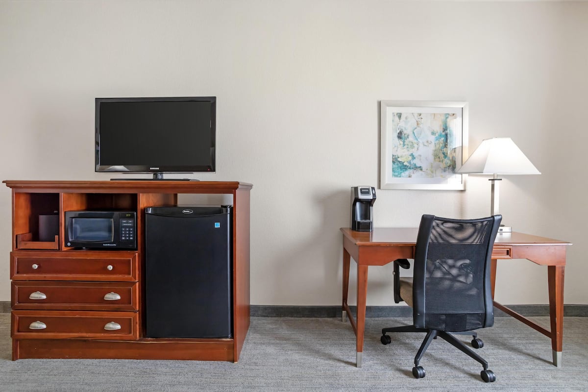 suite, 1 king bed, non smoking, refrigerator & microwave (with sofabed) | desk, blackout curtains, soundproofing, iron/ironing board