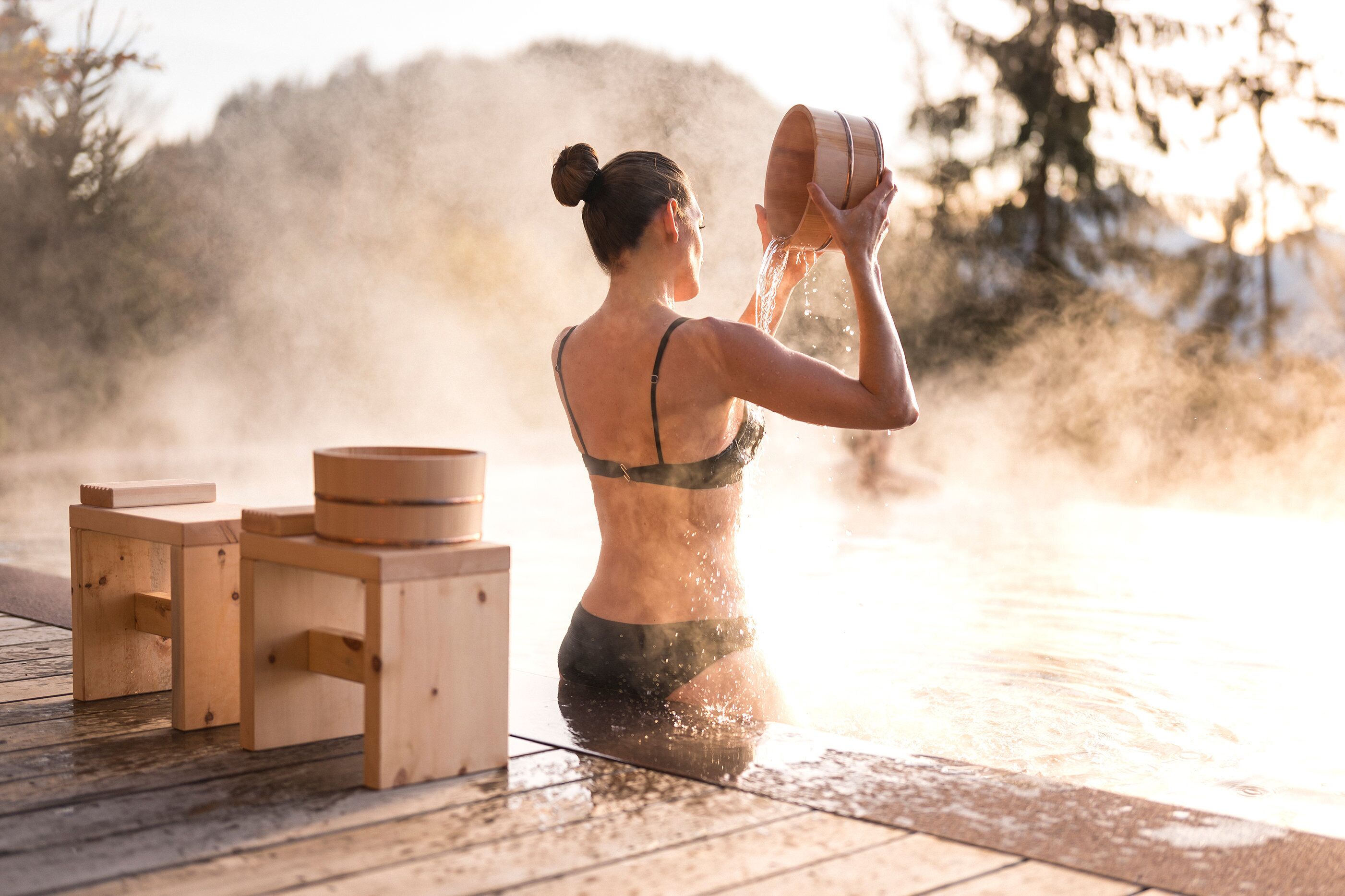 Sauna, tina de hidromasaje, baño de vapor y baño turco o hammam 