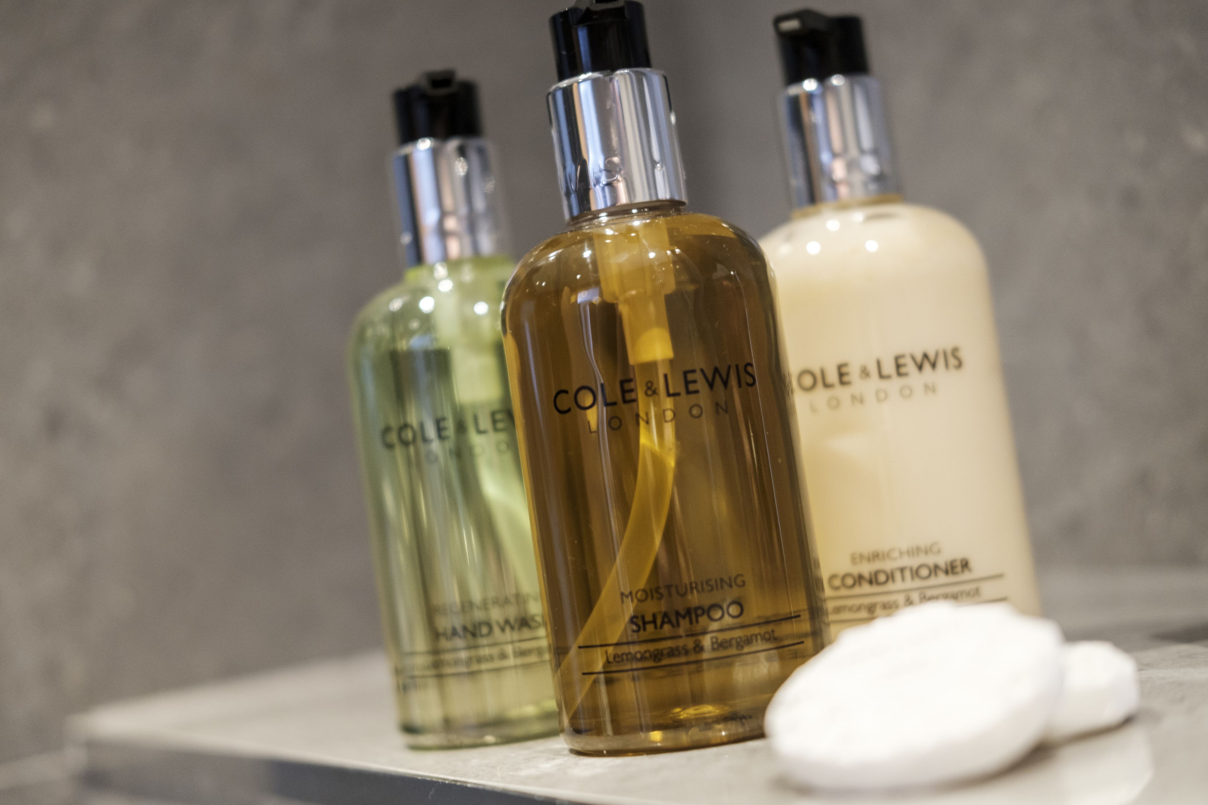 free toiletries, hair dryer, towels