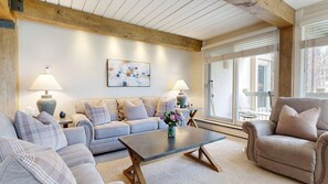 Condo, 2 Bedrooms (Slope 307) | Living area | TV, fireplace, DVD player, pay movies