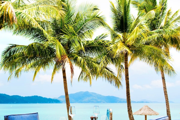 Breakfast, lunch, dinner served; beach views