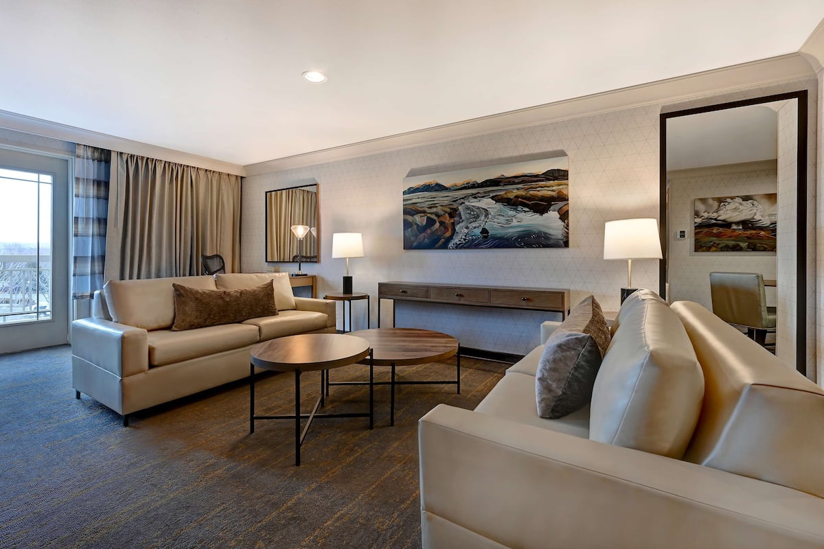 Suite, 1 King-Bett, Whirlpool | Wohnbereich | Fernseher, Pay-TV