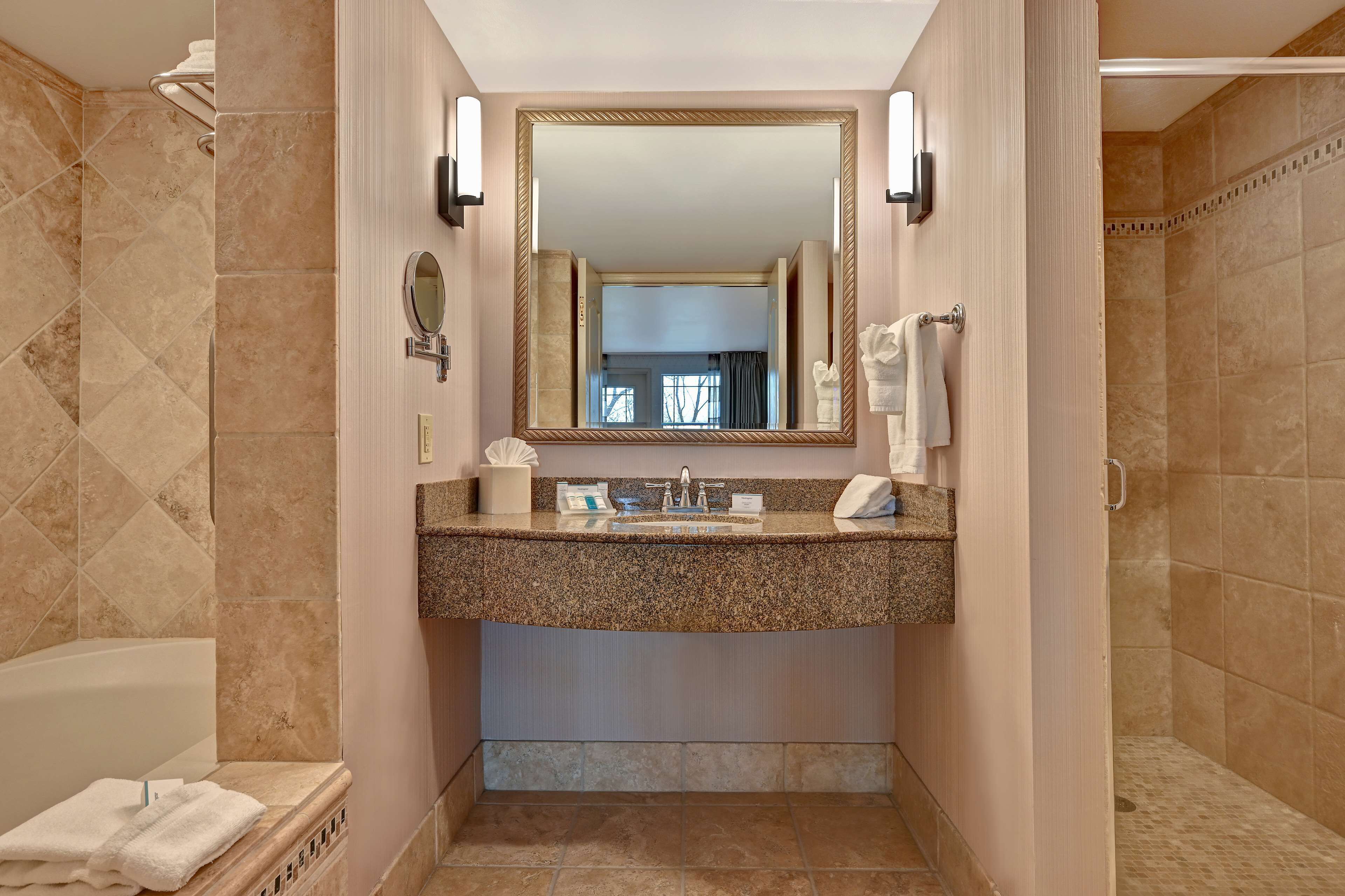 free toiletries, hair dryer, towels