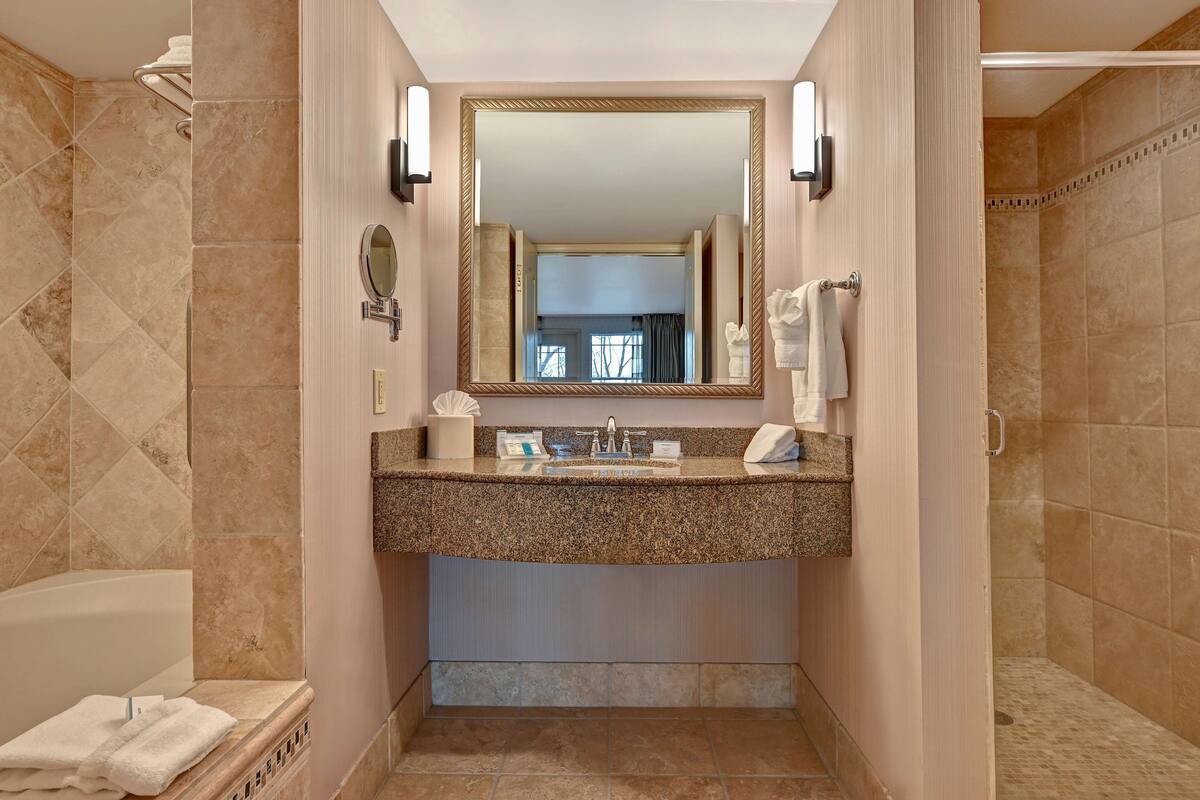 free toiletries, hair dryer, towels