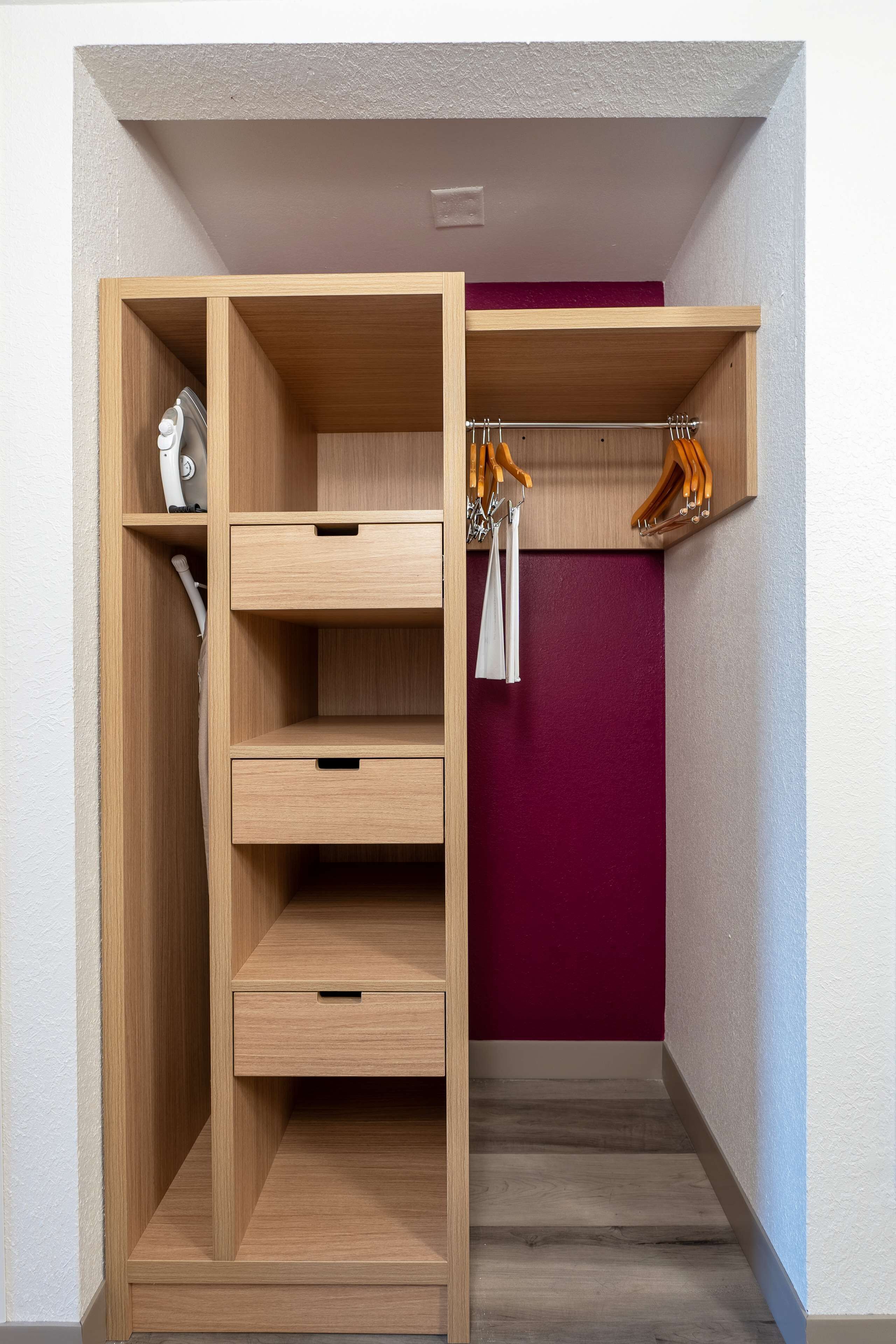 premium bedding, down duvets, desk, blackout curtains