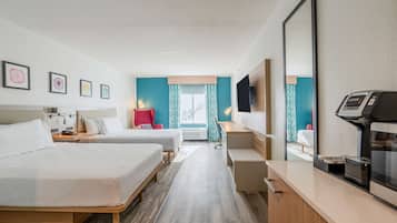 Premium bedding, down duvets, desk, blackout curtains