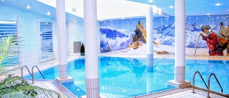 Indoor pool, free pool cabanas, pool loungers