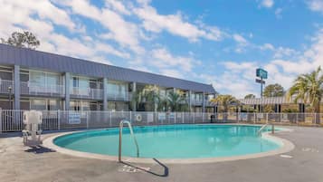 Outdoor pool, sun loungers