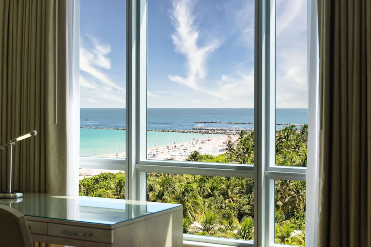 Chambre, 2 lits doubles, vue partielle sur l'océan | Vue de la chambre