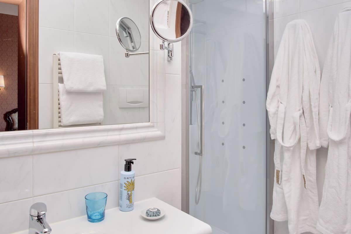 Free toiletries, hair dryer, bathrobes, slippers