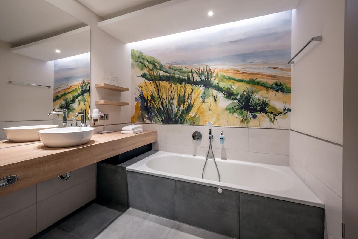 hair dryer, bathrobes, towels