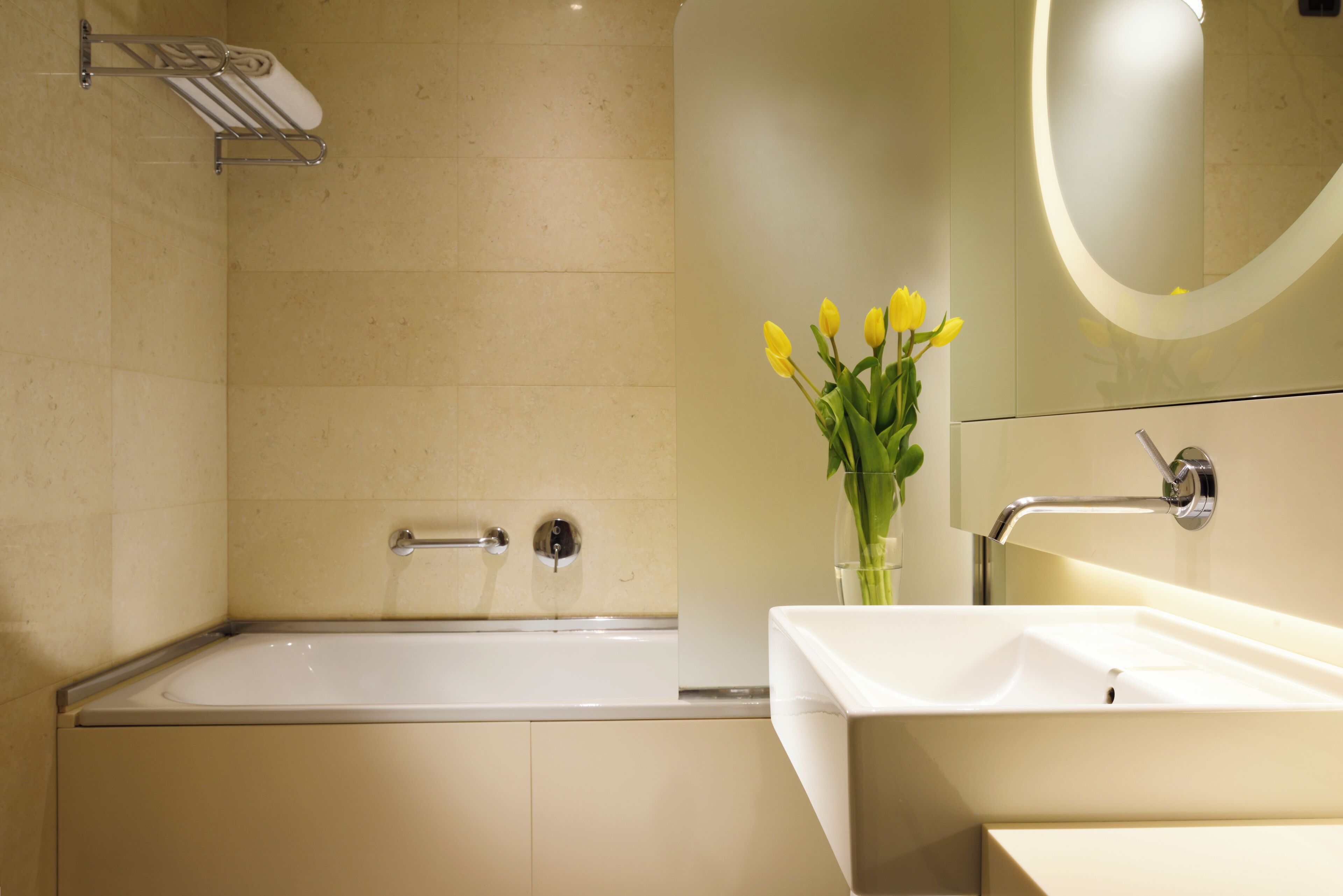 free toiletries, hair dryer, bidet, towels