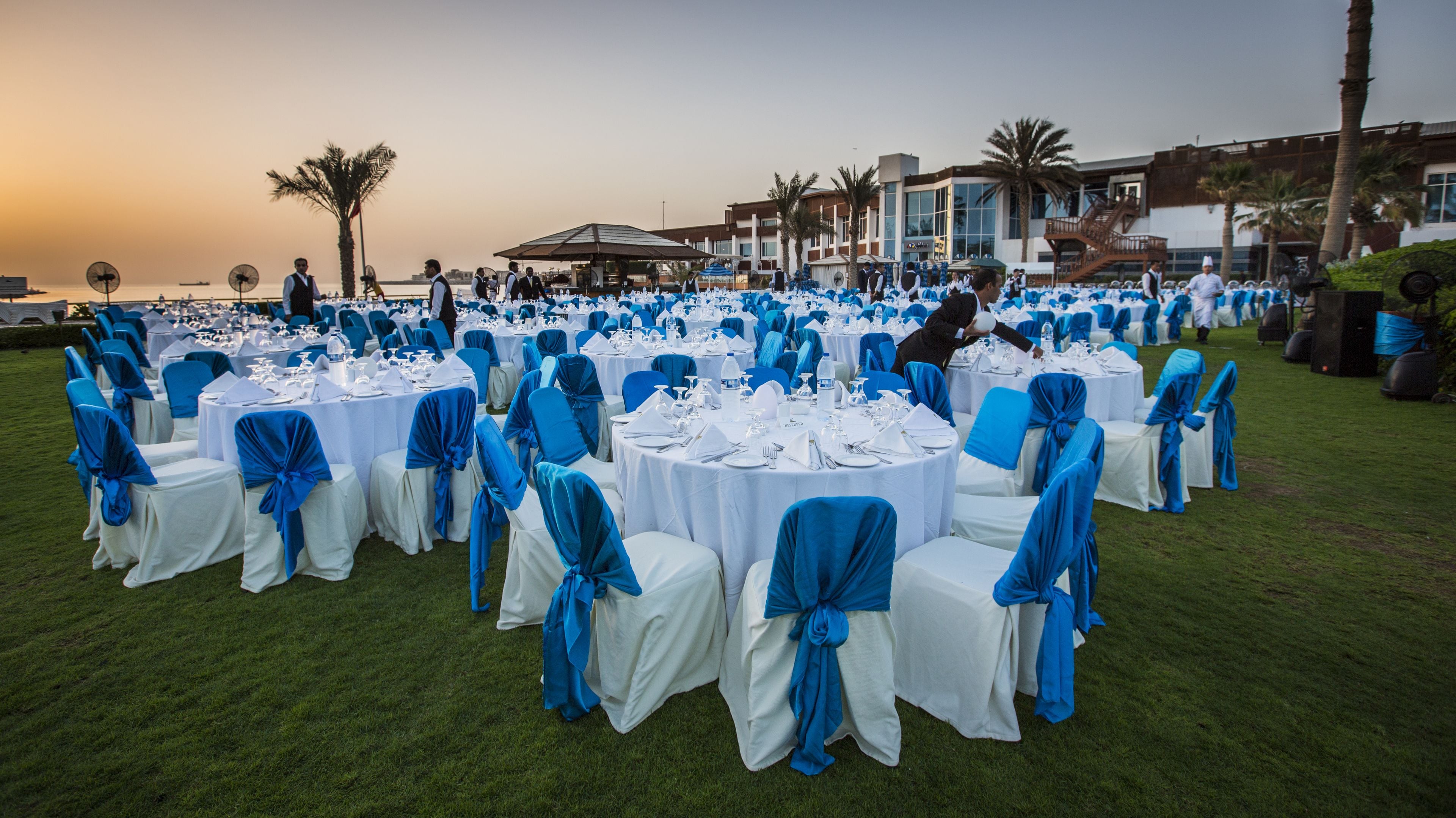 outdoor banquet area