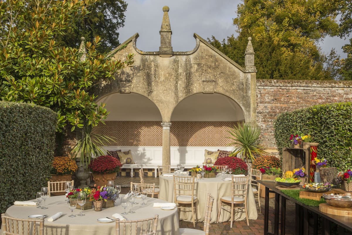 outdoor banquet area