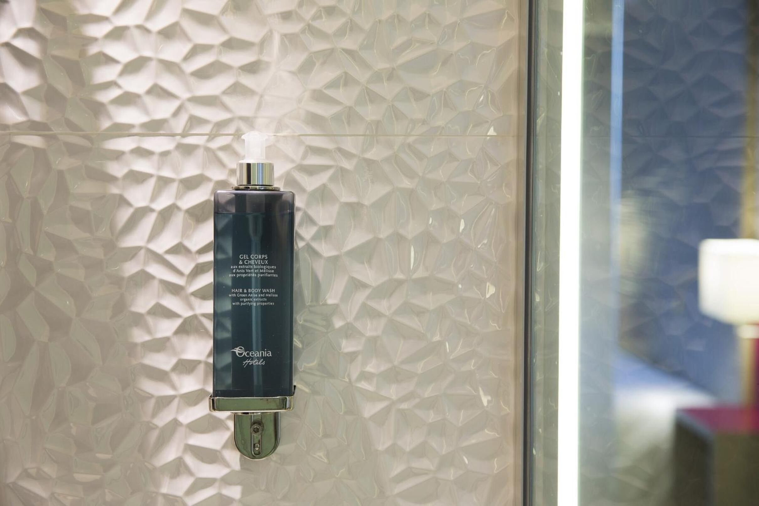 free toiletries, hair dryer, towels