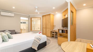 Superior Spa Suite | 1 bedroom, desk, laptop workspace, bed sheets