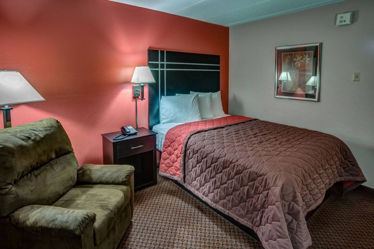 Desk, blackout drapes, iron/ironing board (on request), WiFi (free)