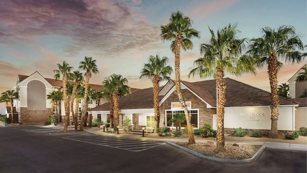 A hotel with a modern design, featuring a large sign that reads "Residence Inn by Marriott." - Residence Inn By Marriott Las Vegas Stadium Area  (Las Vegas)