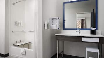 Room, Multiple Beds, Accessible, Bathtub (1 Bath) | Bathroom | Free toiletries, hair dryer, towels