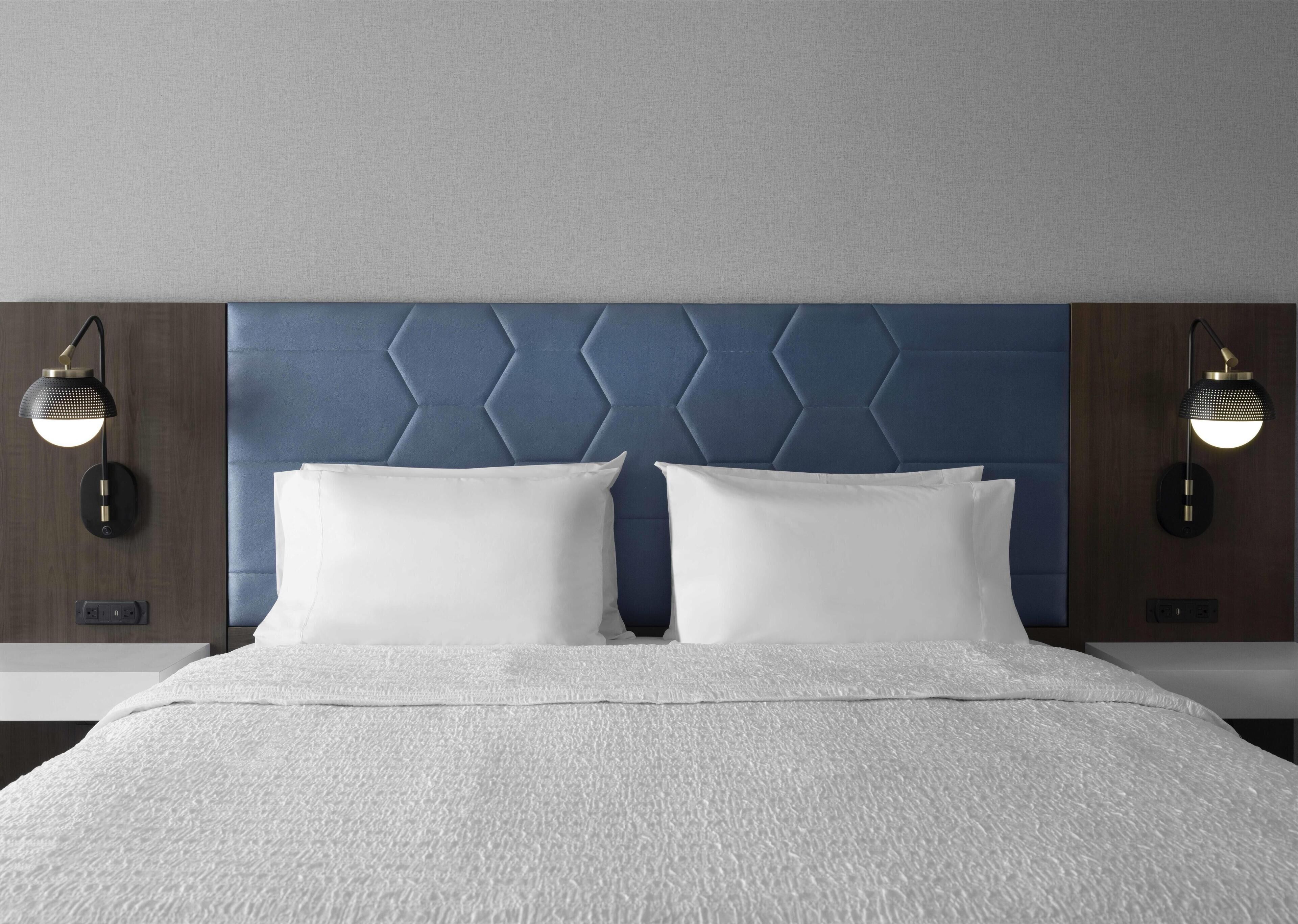 Desk, laptop workspace, blackout curtains, iron/ironing board