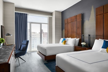 Egyptian cotton sheets, premium bedding, minibar, in-room safe at Gansevoort Meatpacking
