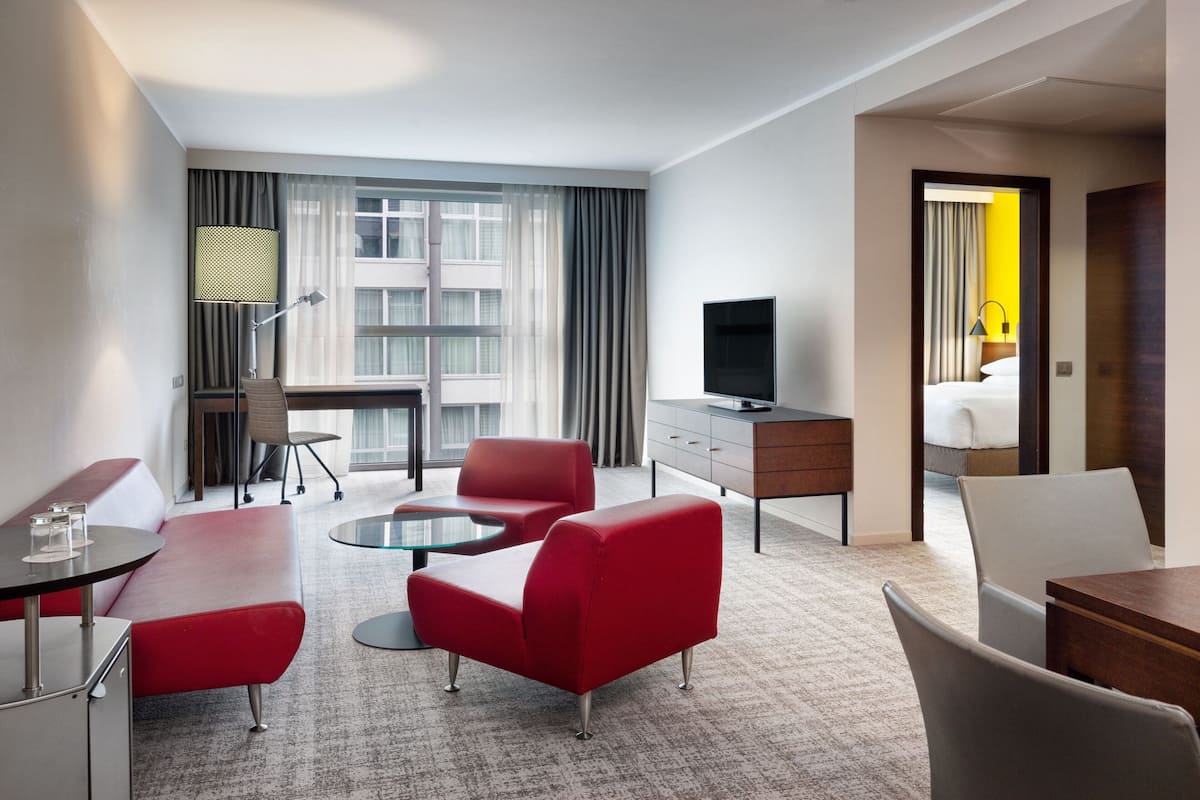 Presidential Suite, 1 King Bed | Living room | LCD TV, pay movies
