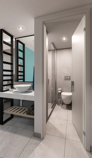 Shower, free toiletries, hair dryer, slippers - Hotel Avra by Smile hotels (Rafina-Pikermi)