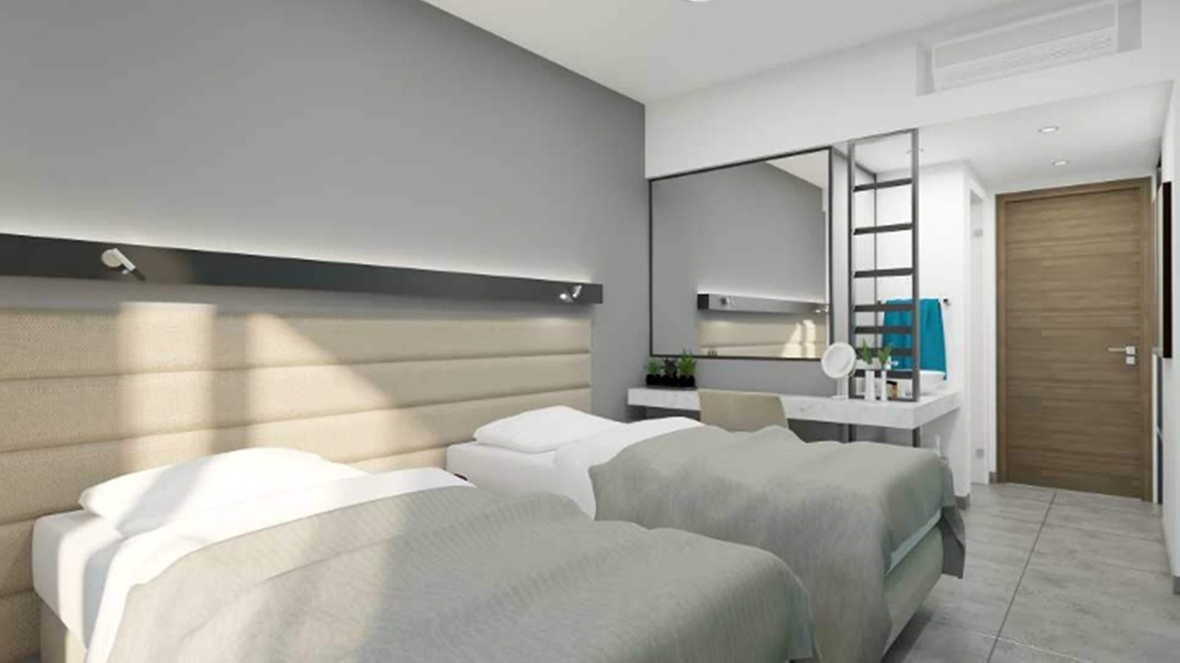 twin city view | minibar, in-room safe, desk, laptop workspace