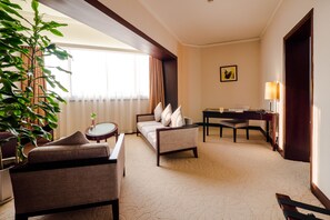 Minibar, desk, blackout drapes, iron/ironing board