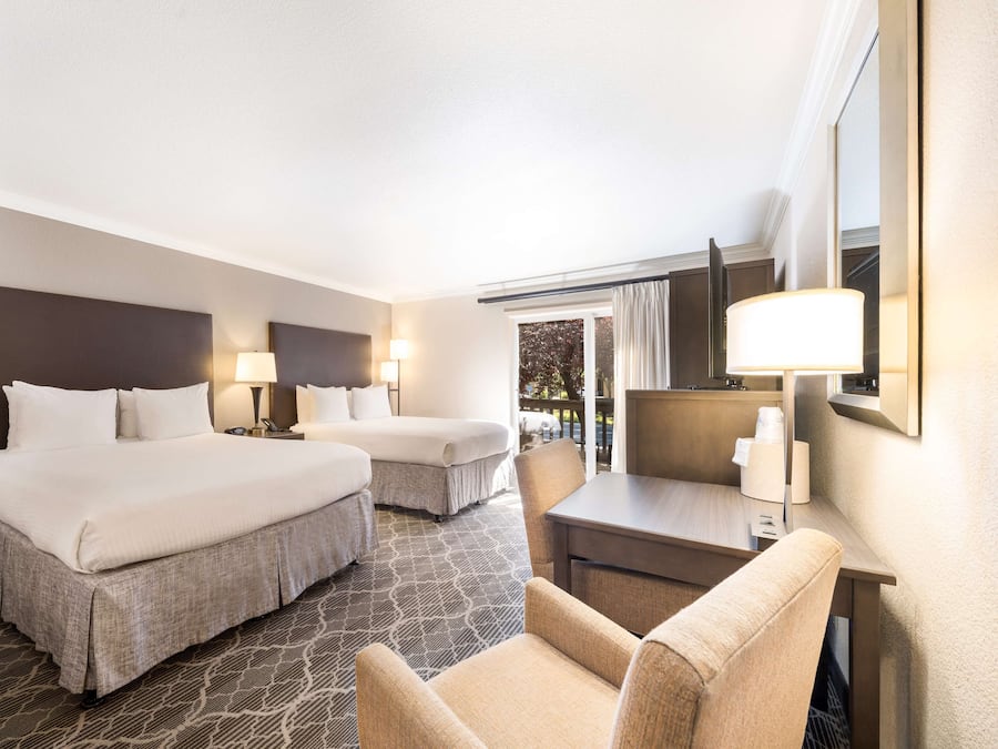 Standard Room, 2 Queen Beds, Non Smoking, Patio (Not Pet Friendly) | In-room safe, desk, laptop workspace, blackout drapes