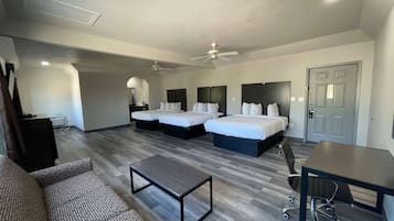 Desk, blackout drapes, iron/ironing board, free WiFi