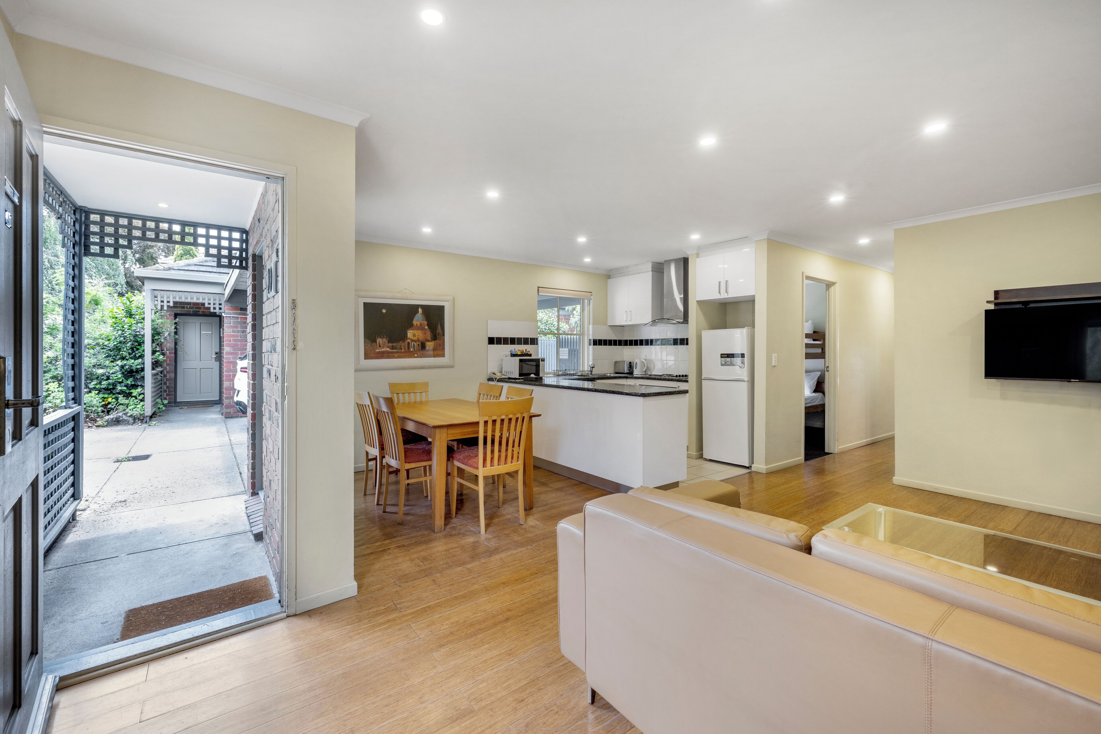 Three Bedroom Apartment | Private kitchen | Coffee/tea maker, electric kettle, toaster, dining tables