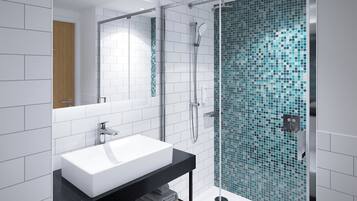 Bruser, brusehoved med spredningseffekt, miljøvenlige toiletartikler