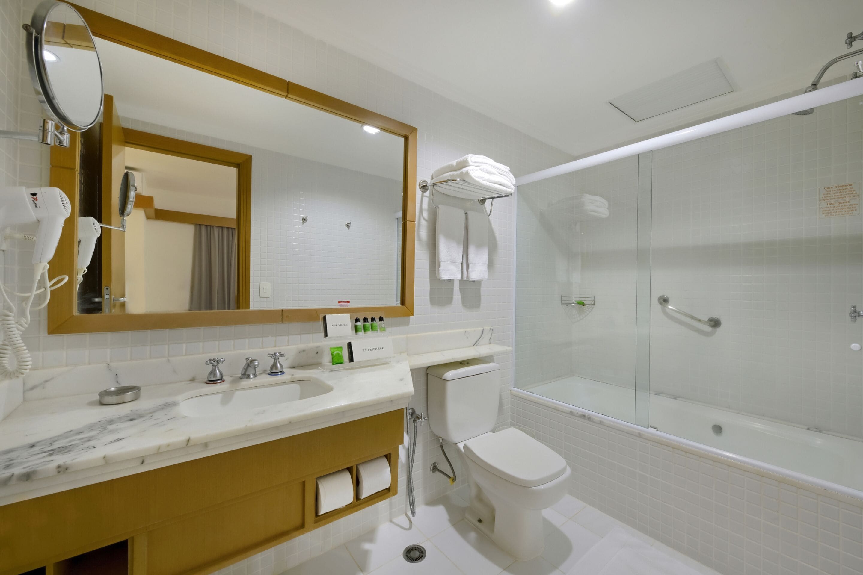 free toiletries, hair dryer, towels, soap