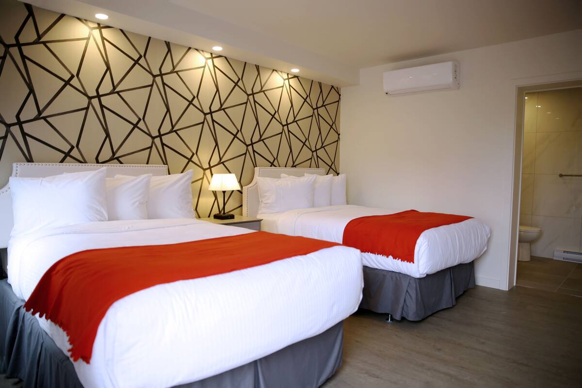 deluxe plus two double bedroom | desk, blackout curtains, soundproofing, iron/ironing board