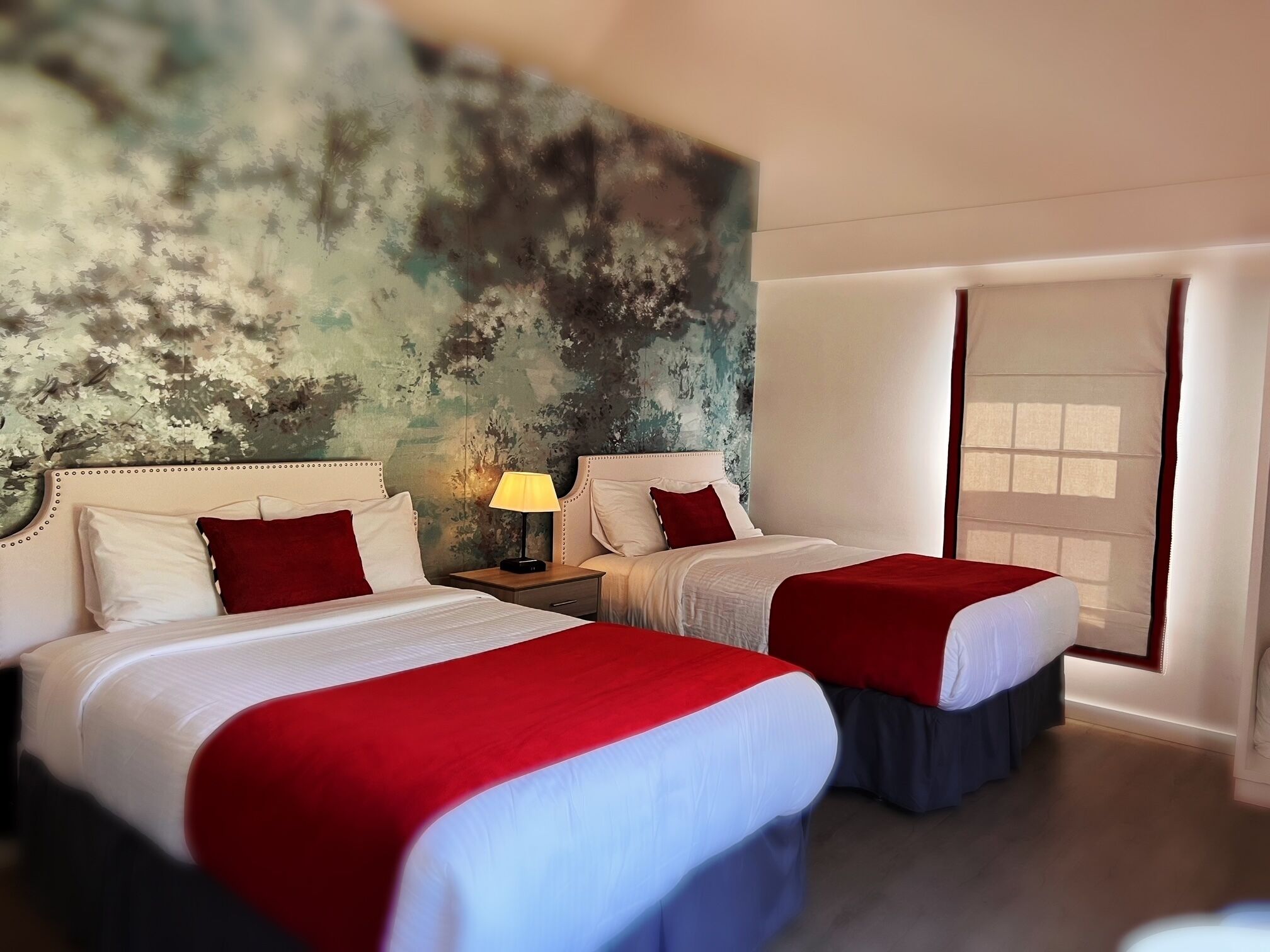 deluxe plus two double bedroom | desk, blackout curtains, soundproofing, iron/ironing board