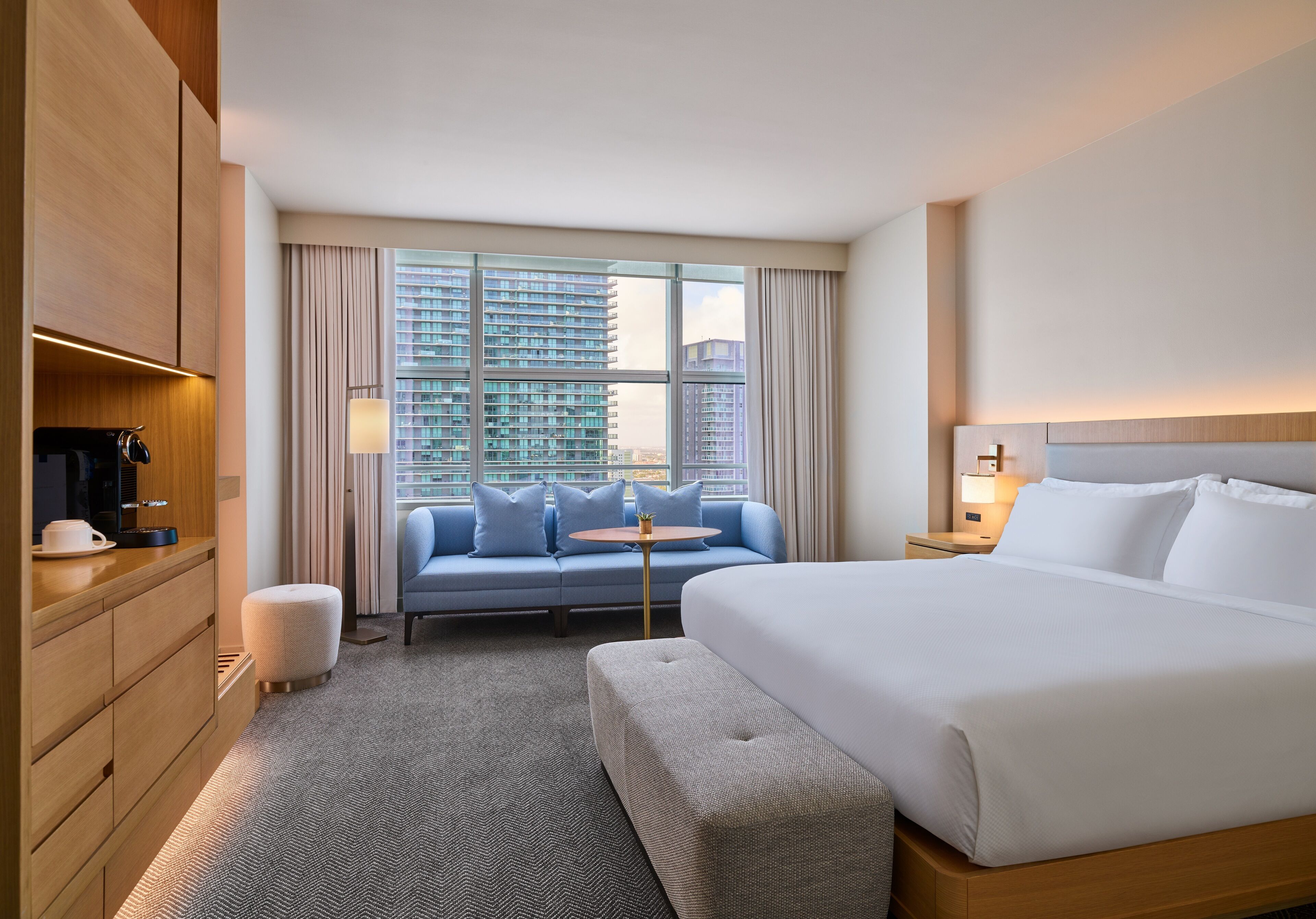 egyptian cotton sheets, premium bedding, pillow-top beds, minibar