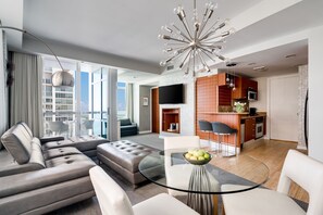 Suite, 1 Bedroom, View | Living area | 55-inch LCD TV with digital channels, TV, iPod dock