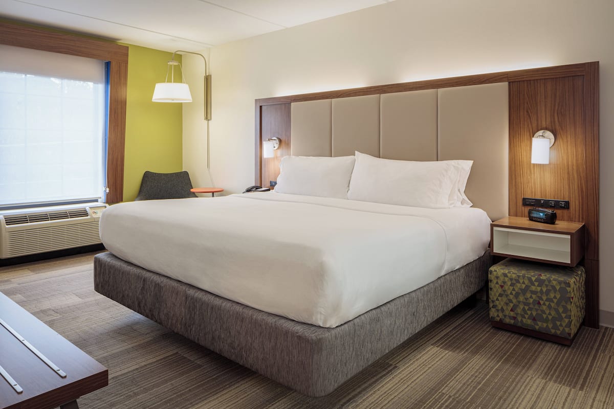 In-room safe, desk, laptop workspace, blackout curtains