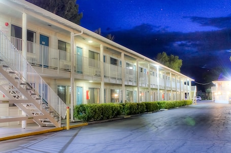 Front of property - evening/night. Motel 6 Bishop, CA