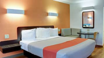 Desk, blackout drapes, iron/ironing board, free cribs/infant beds