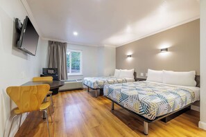 Standard Room, 2 Double Beds, Non Smoking, Refrigerator & Microwave | Desk, iron/ironing board, free WiFi, bed sheets