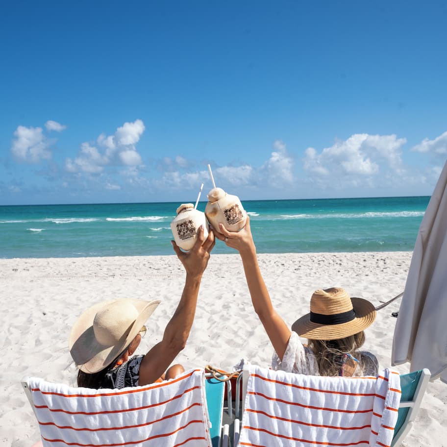 Beach nearby, sun loungers