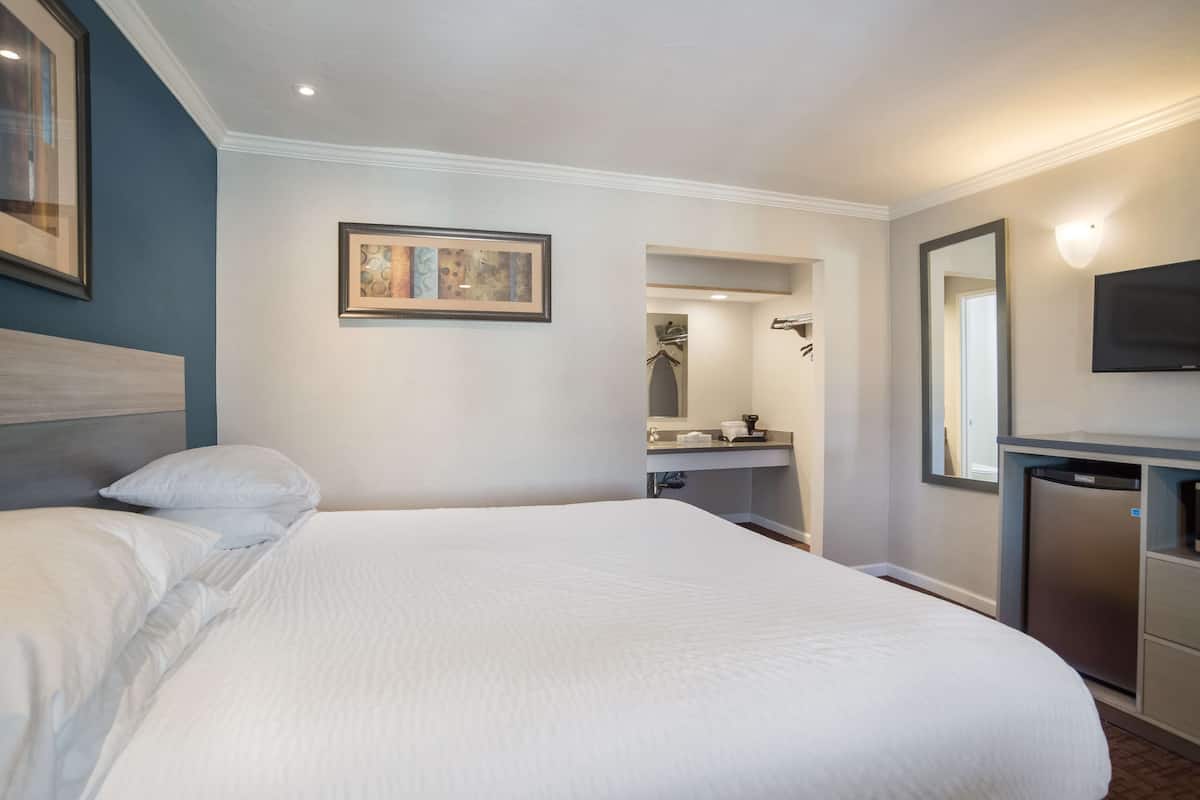 Standard Room, 1 King Bed, Non Smoking, Refrigerator & Microwave | Desk, blackout drapes, iron/ironing board, free cribs/infant beds